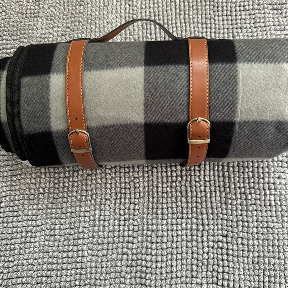 Other - Picnic Blanket Grey and Black Plaid
